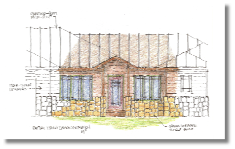 Lakehouse
-elevation material study